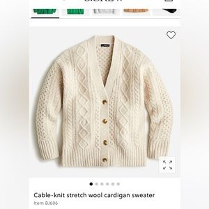 J Crew Cable-Knit Stretch Cardigan Sweater